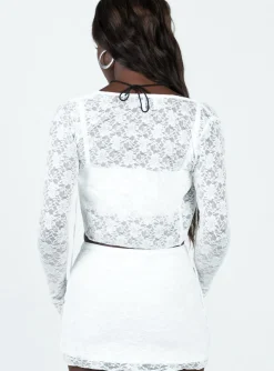 Princess Polly Sorrento Long Sleeve Top  White Cheap