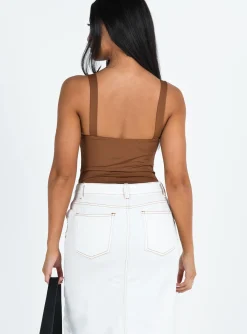 Princess Polly Sosie Bodysuit  Brown Cheap