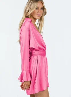 Princess Polly Spiers Wrap Mini Dress Hot  Pink Discount
