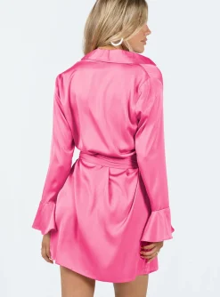 Princess Polly Spiers Wrap Mini Dress Hot  Pink Discount