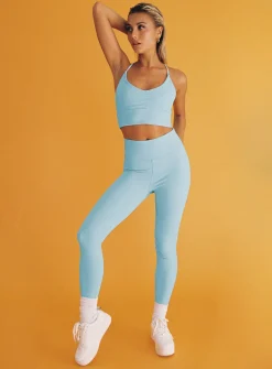 Princess Polly Sports Star Leggings Blue Outlet