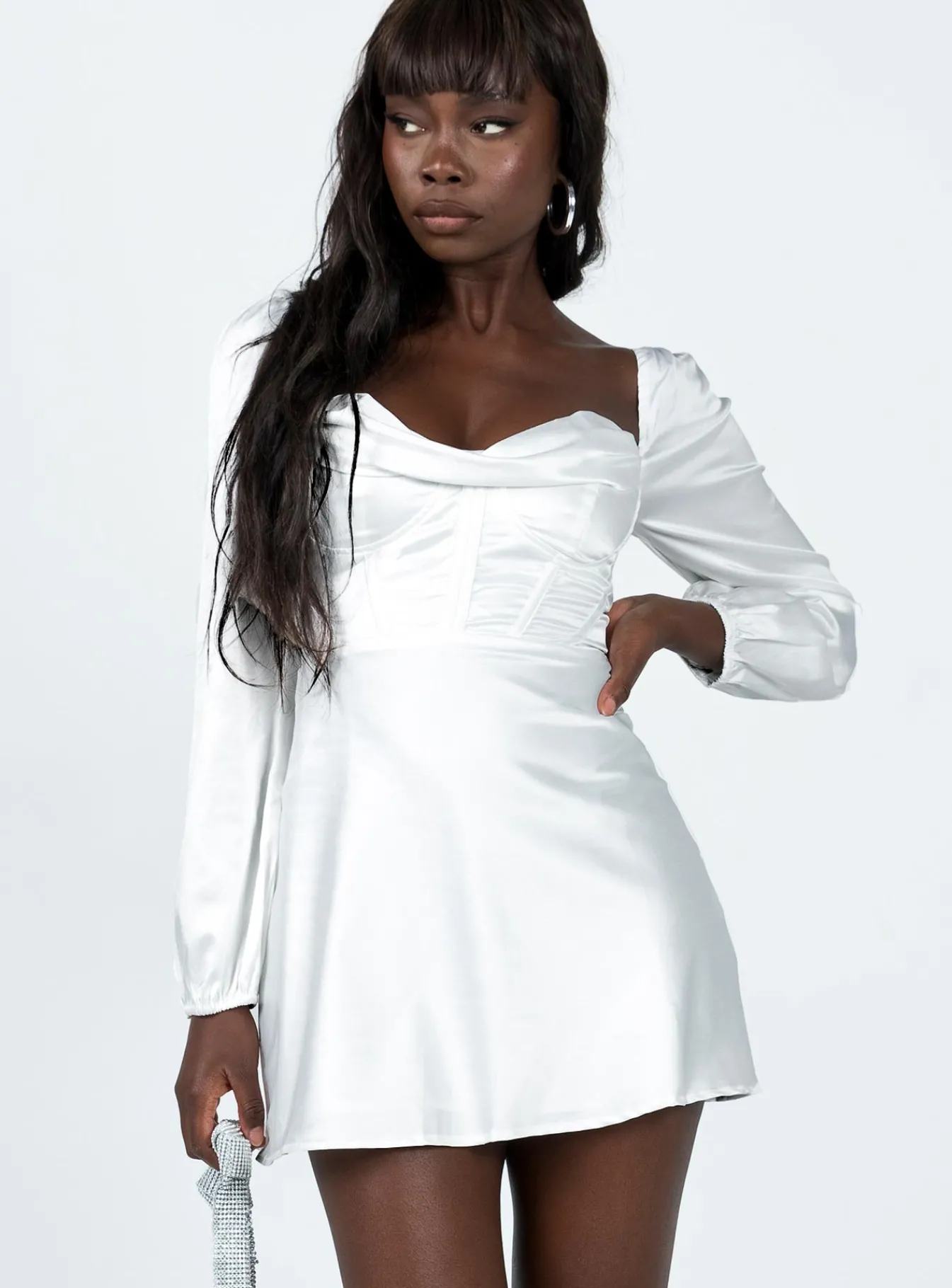 Princess Polly Spotlight Long Sleeve Mini Dress White Online