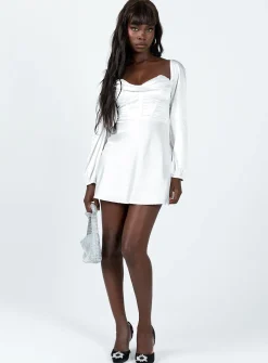 Princess Polly Spotlight Long Sleeve Mini Dress White Online