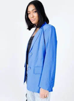 Princess Polly Spring Issue Blazer  Blue Shop