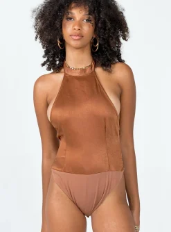 Princess Polly Stanley Bodysuit  Brown Cheap