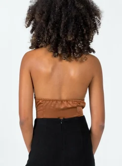 Princess Polly Stanley Bodysuit  Brown Cheap