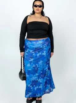 Princess Polly Starry Midi Skirtcurve   Blue Outlet