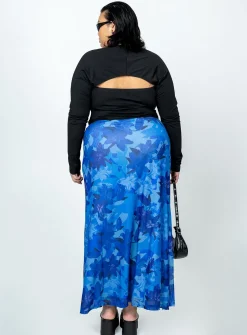 Princess Polly Starry Midi Skirtcurve   Blue Outlet