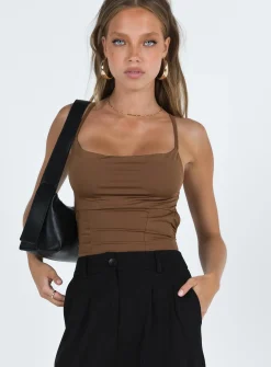 Princess Polly Stasey Bodysuit Brown   Beige Hot