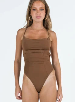 Princess Polly Stasey Bodysuit Brown   Beige Hot