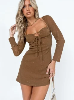 Princess Polly Stassie Mini Dress  Brown Best