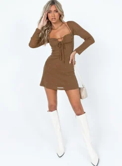 Princess Polly Stassie Mini Dress  Brown Best