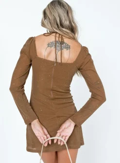 Princess Polly Stassie Mini Dress  Brown Best