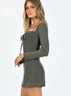 Princess Polly Stassie Mini Dress  Khaki Cheap