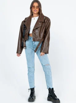 Princess Polly Staten Island Jacket Brown Flash Sale