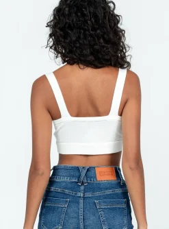 Princess Polly Stause Top White New