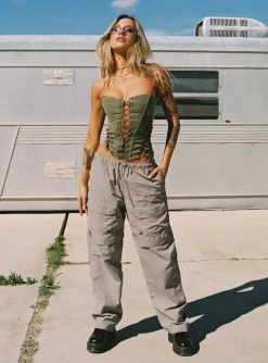 Princess Polly Stefanni Cargo Pants  Beige Clearance