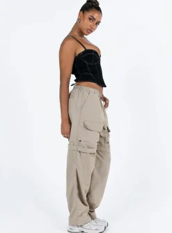 Princess Polly Stefanni Cargo Pants  Beige Clearance