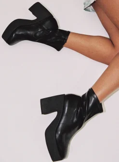 Princess Polly Stillwater Platform Boots  Black Shop
