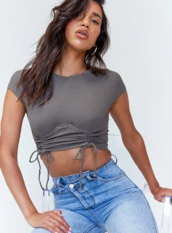 Princess Polly Stormi Top  Khaki Store