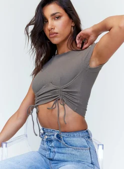 Princess Polly Stormi Top Khaki Store