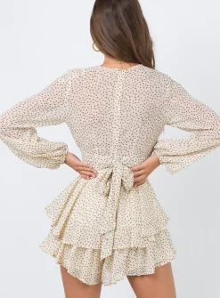 Princess Polly String Of Love Romper  Beige Store