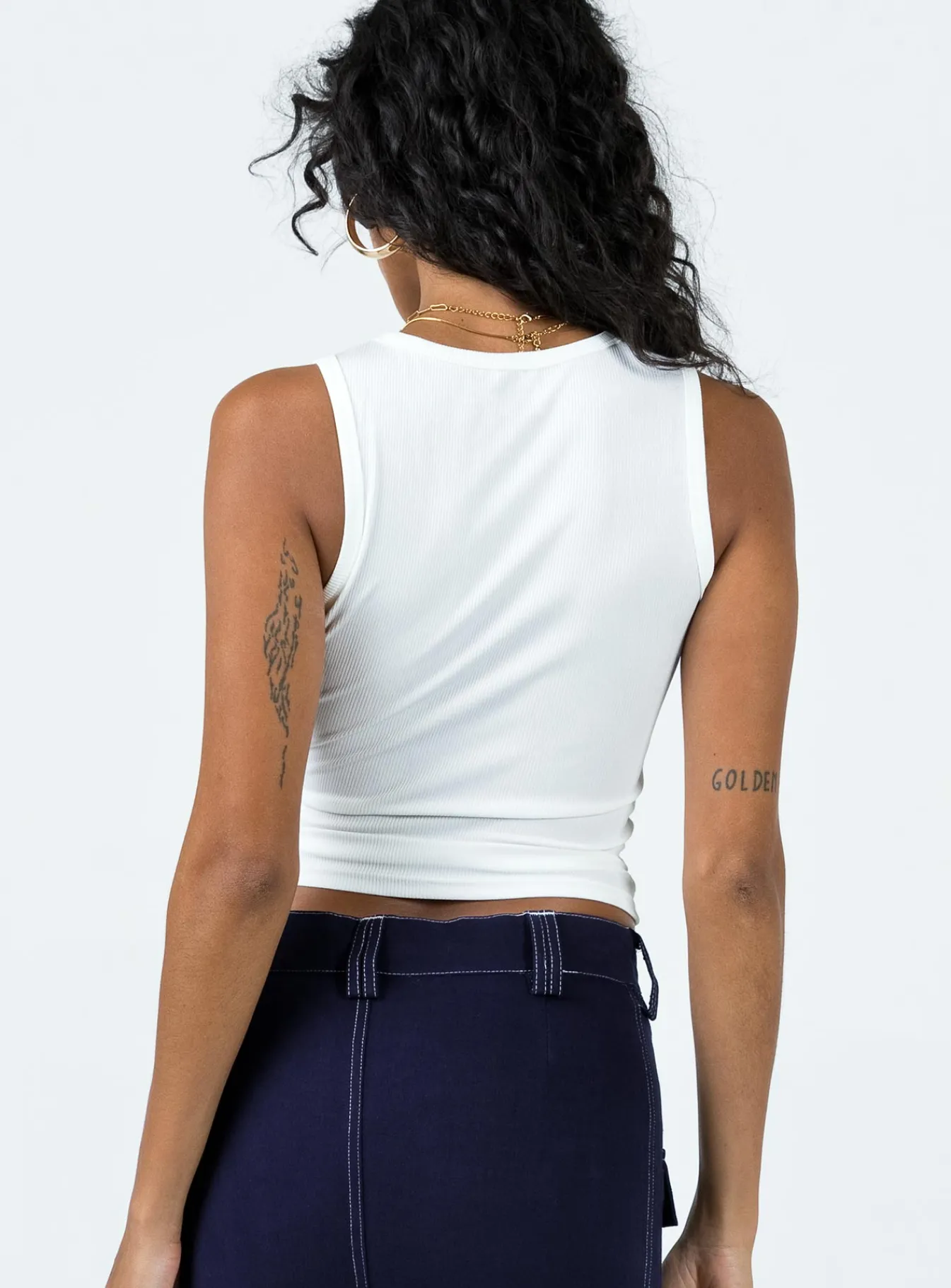 Princess Polly Stunt Racer Tank Ivory Fashion