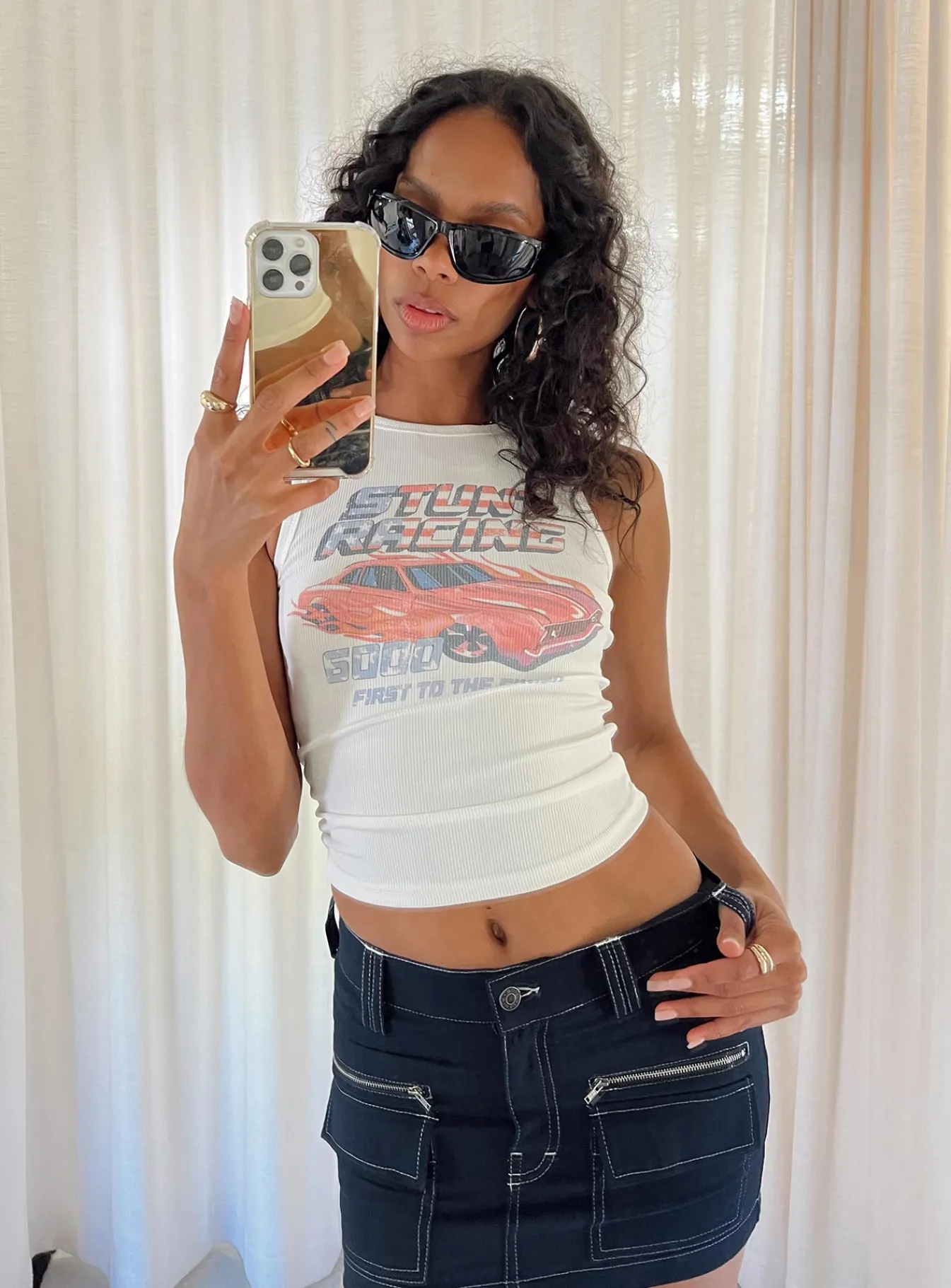 Princess Polly Stunt Racer Tank Ivory Fashion