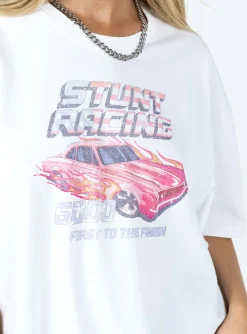 Princess Polly Stunt Racer Tee  Ivory Outlet