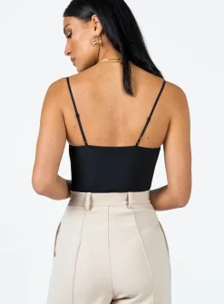 Princess Polly Sudol Bodysuit  Black Clearance