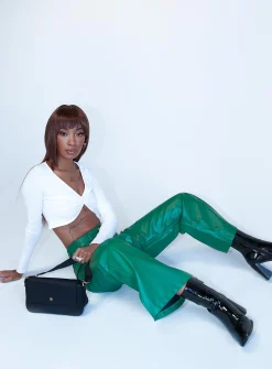 Princess Polly Suki Pants  Green Flash Sale