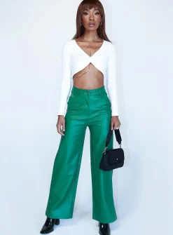 Princess Polly Suki Pants Green Flash Sale