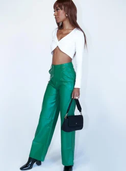 Princess Polly Suki Pants Green Flash Sale