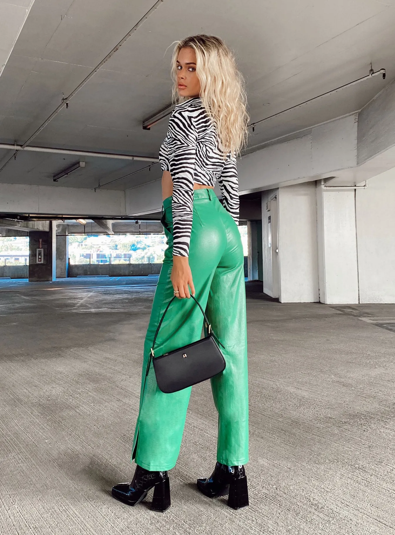 Princess Polly Suki Pants Green Flash Sale