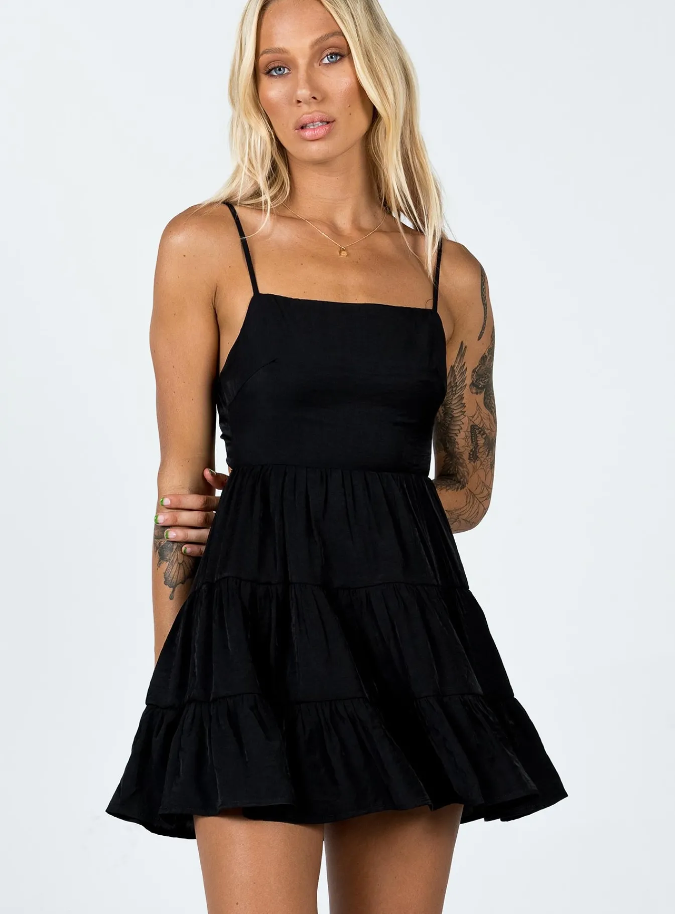 Princess Polly Summer Break Mini Dress Black Cheap