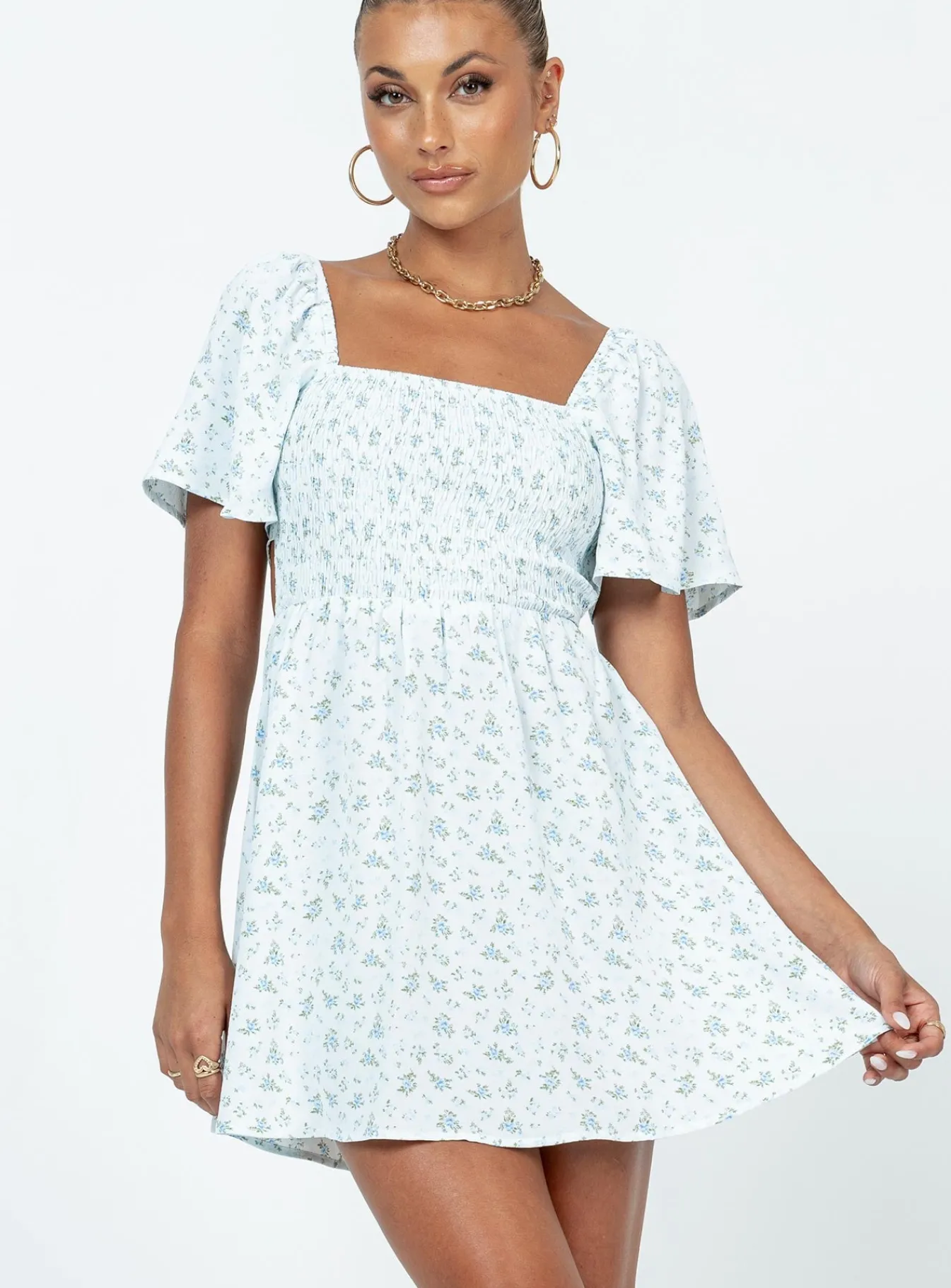 Princess Polly Summer Nights Mini Dressfloral Blue Store
