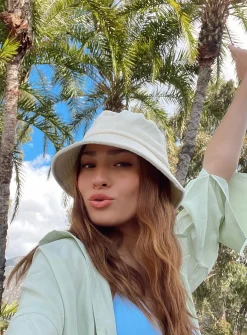 Princess Polly Summer Salt Terry Bucket Hat  Cream Clearance