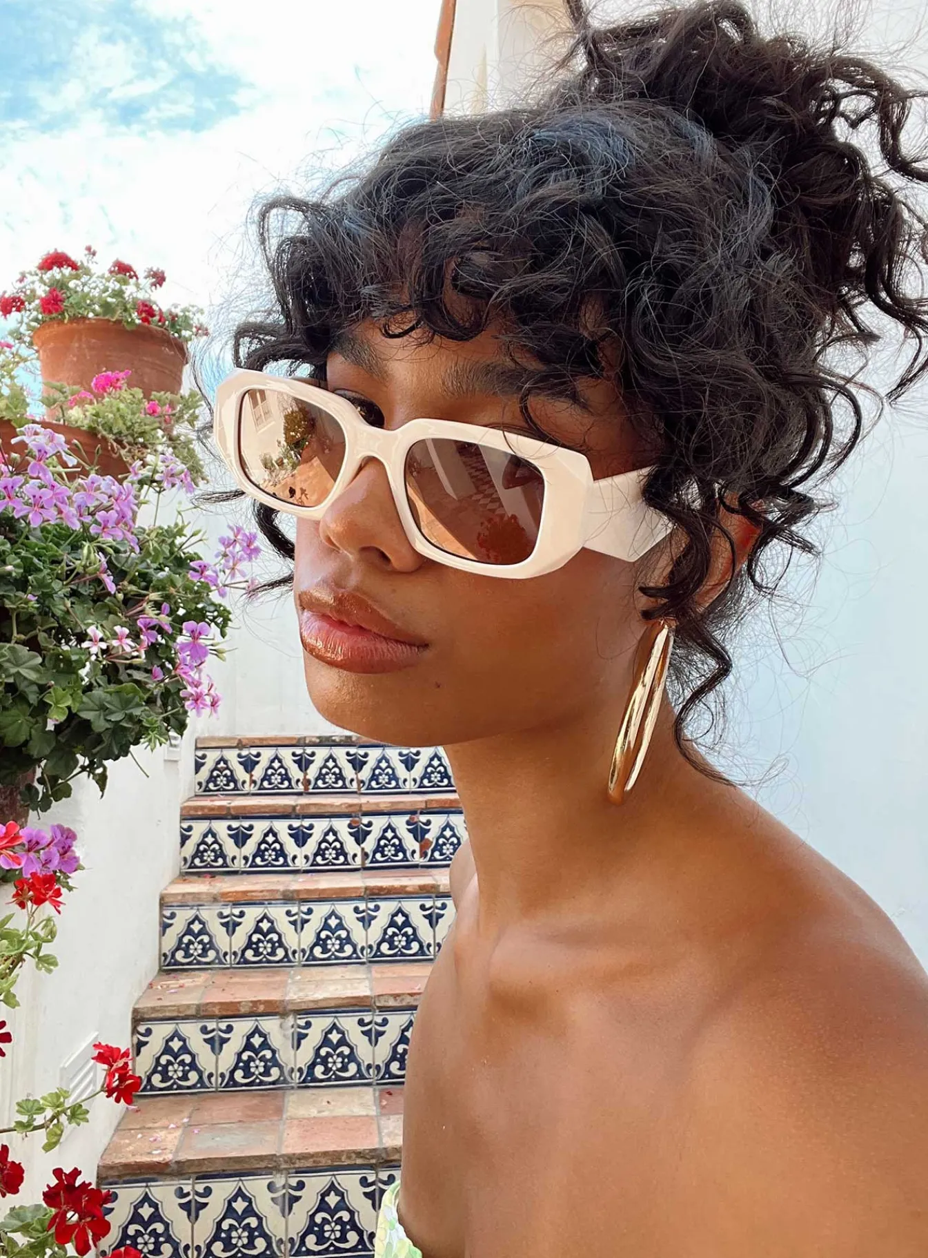 Princess Polly Summerside Sunglasses Cream Fashion