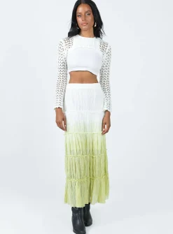 Princess Polly Sun Down Mid Rise Maxi Skirtombre   Green Sale