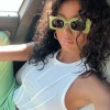 Princess Polly Sunset Daze Sunglasses  Green Sale