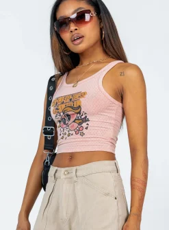 Princess Polly Supergirl Tank Top  Pink Clearance