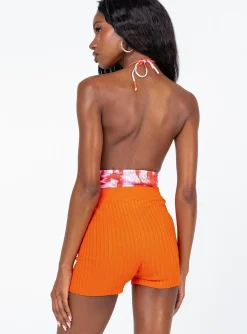 Princess Polly Susan Knit Shorts  Orange Cheap