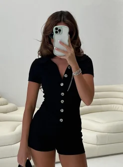 Princess Polly Susie Romperpetite   Black Sale