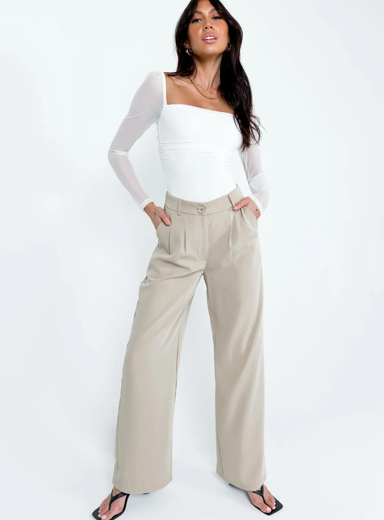 Princess Polly Sussock Long Sleeve Bodysuit White Store