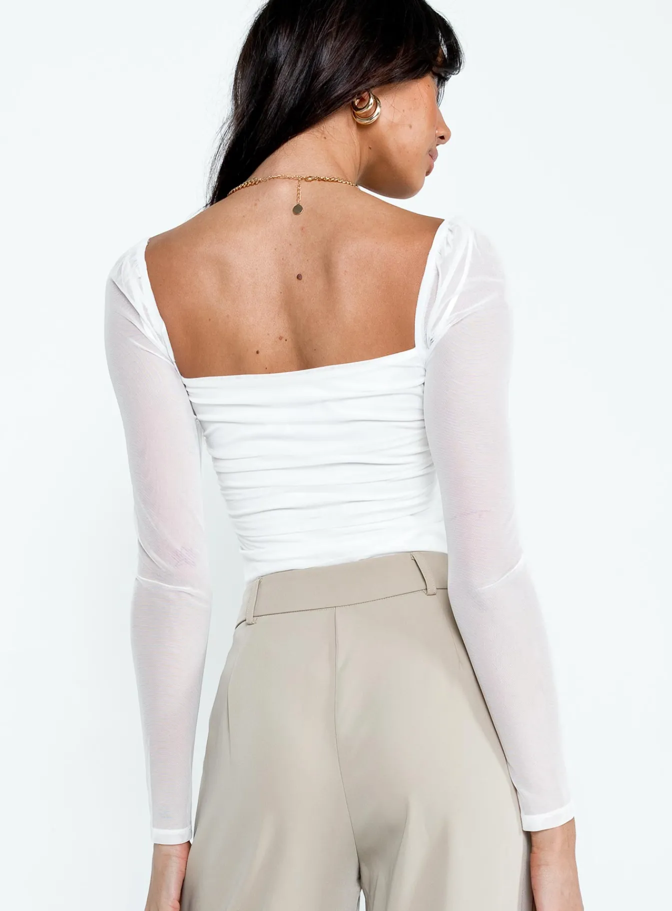 Princess Polly Sussock Long Sleeve Bodysuit White Store