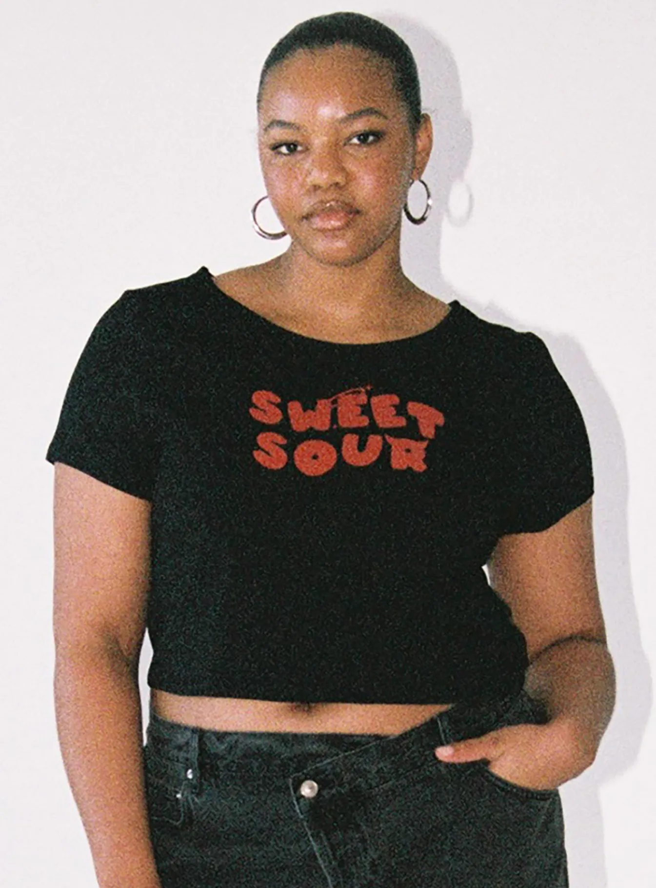 Princess Polly Sweet N Sour Teecurve Black / Red New