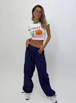 Princess Polly Sweet Oranges Ringer Tee White Best Sale