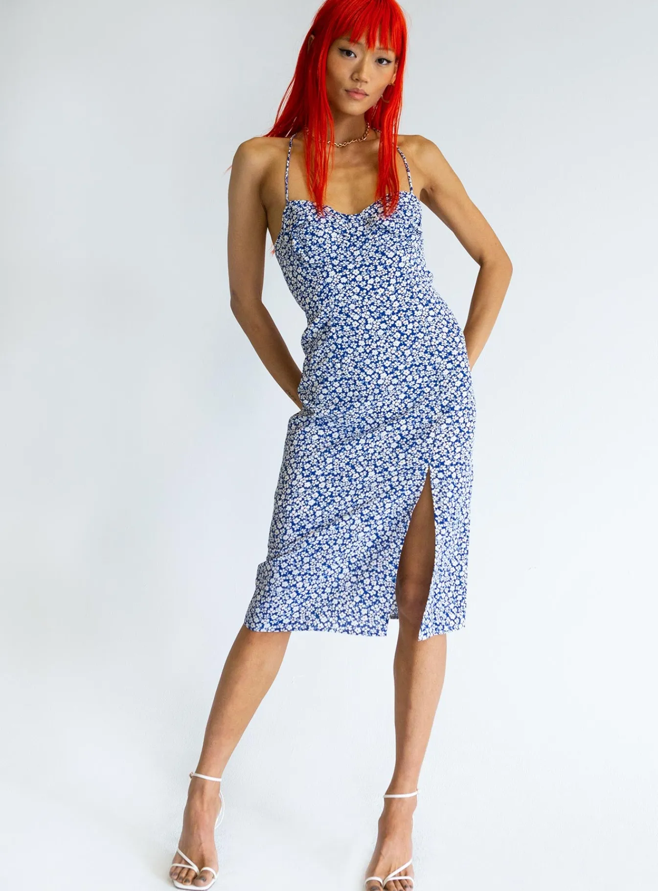 Princess Polly Sweetner Midi Dress Blue Flash Sale