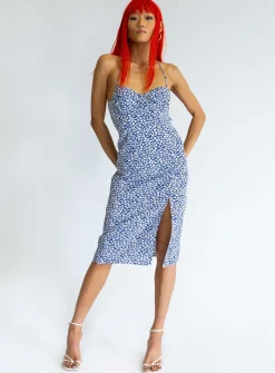 Princess Polly Sweetner Midi Dress  Blue Flash Sale