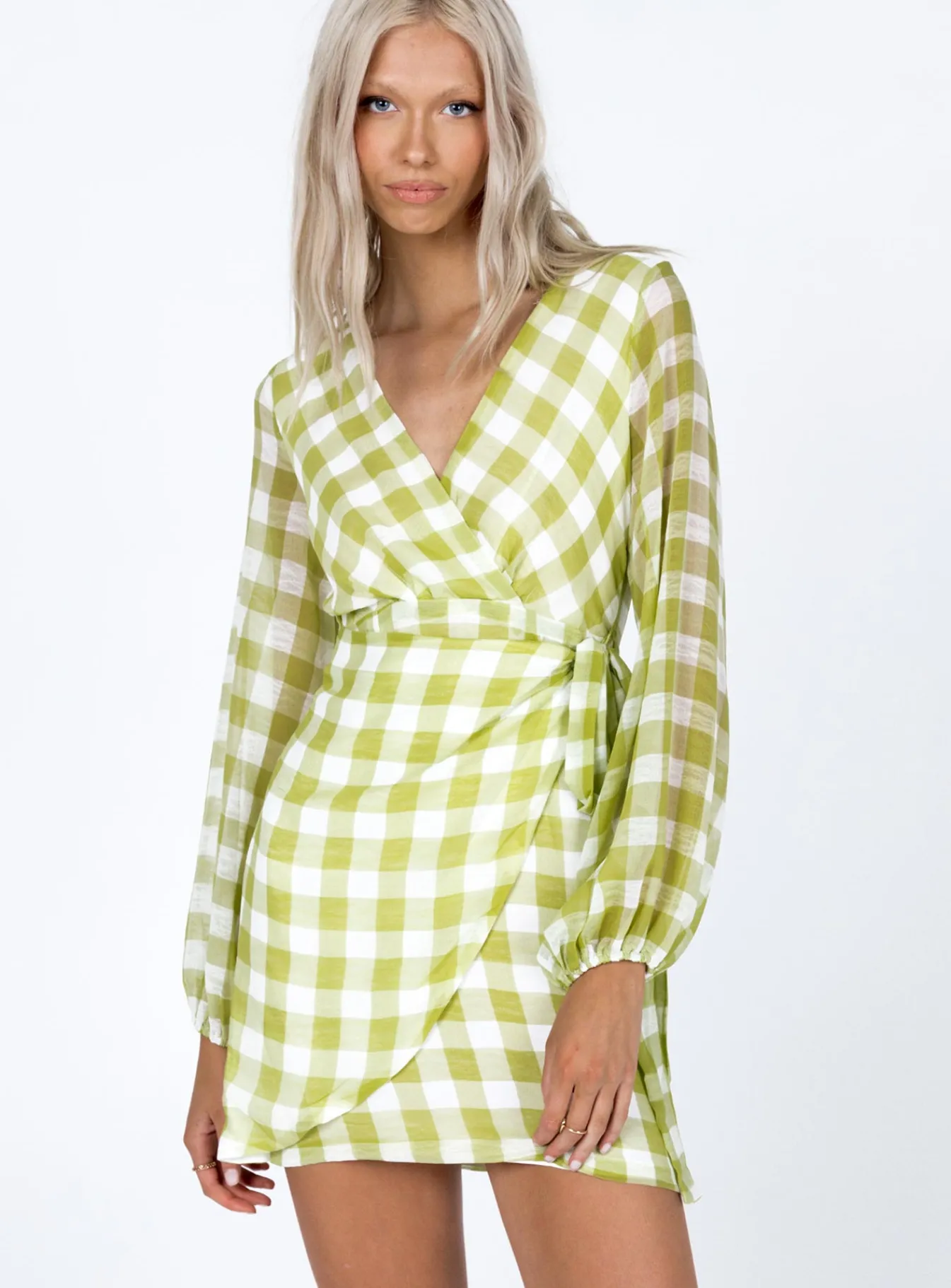 Princess Polly Sylas Mini Dress/ White Green Store